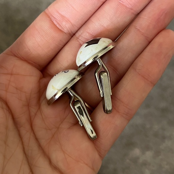 Vintage Duchamp London Cufflinks Stop Go Arrow Red Traffic Light Black White - Picture 3 of 6